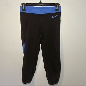 Nike Pro Black & Blue Leggings Size Medium